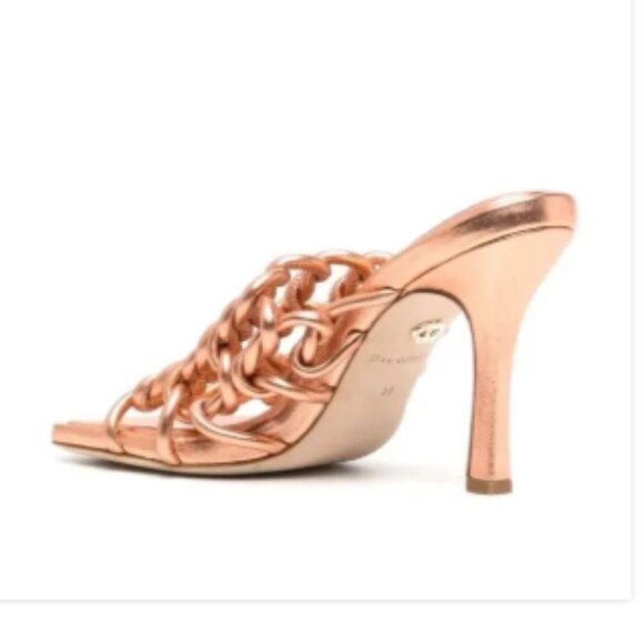 NIB Dee Ocleppo Leather Metallic Copper Caged Mule Sandals Belize 8.5 MSRP $375 - Picture 3 of 16